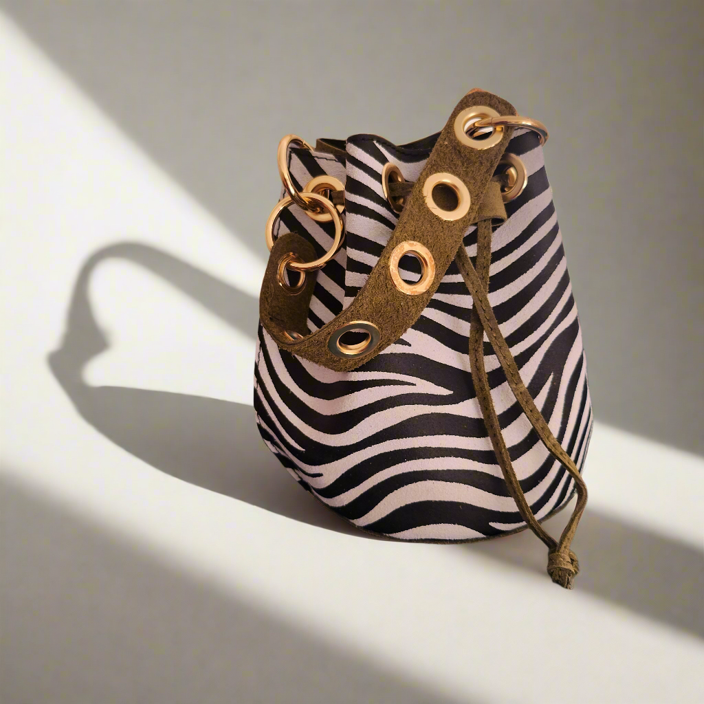 Bolso " Roche " cebra y verde botella