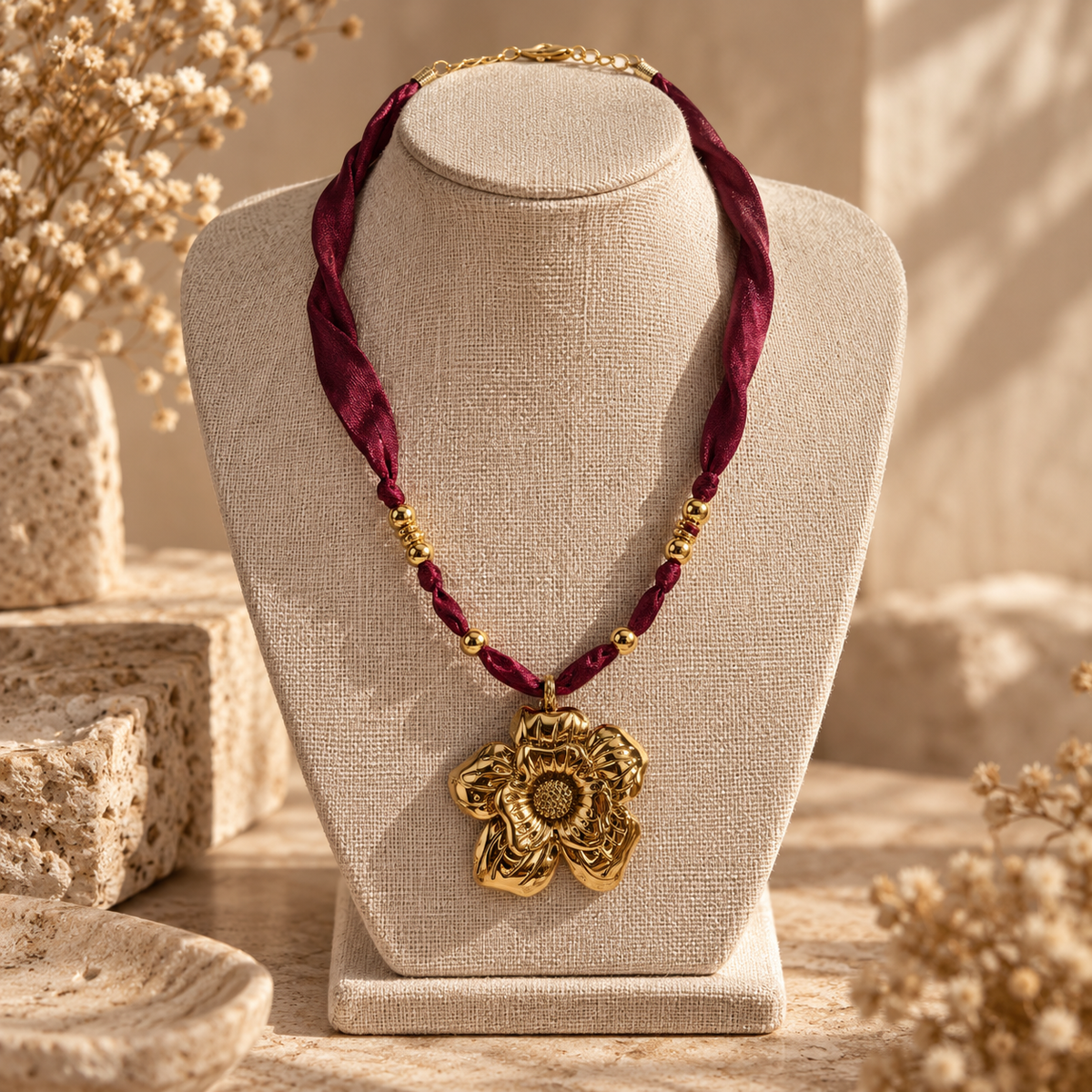 Collar Flor bourdeos