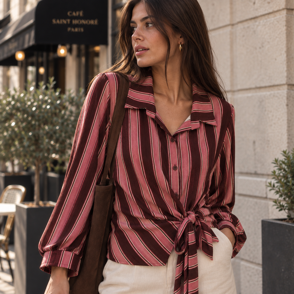 Camisa Rayas Rosa