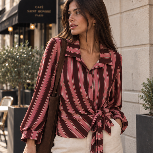 Camisa Rayas Rosa