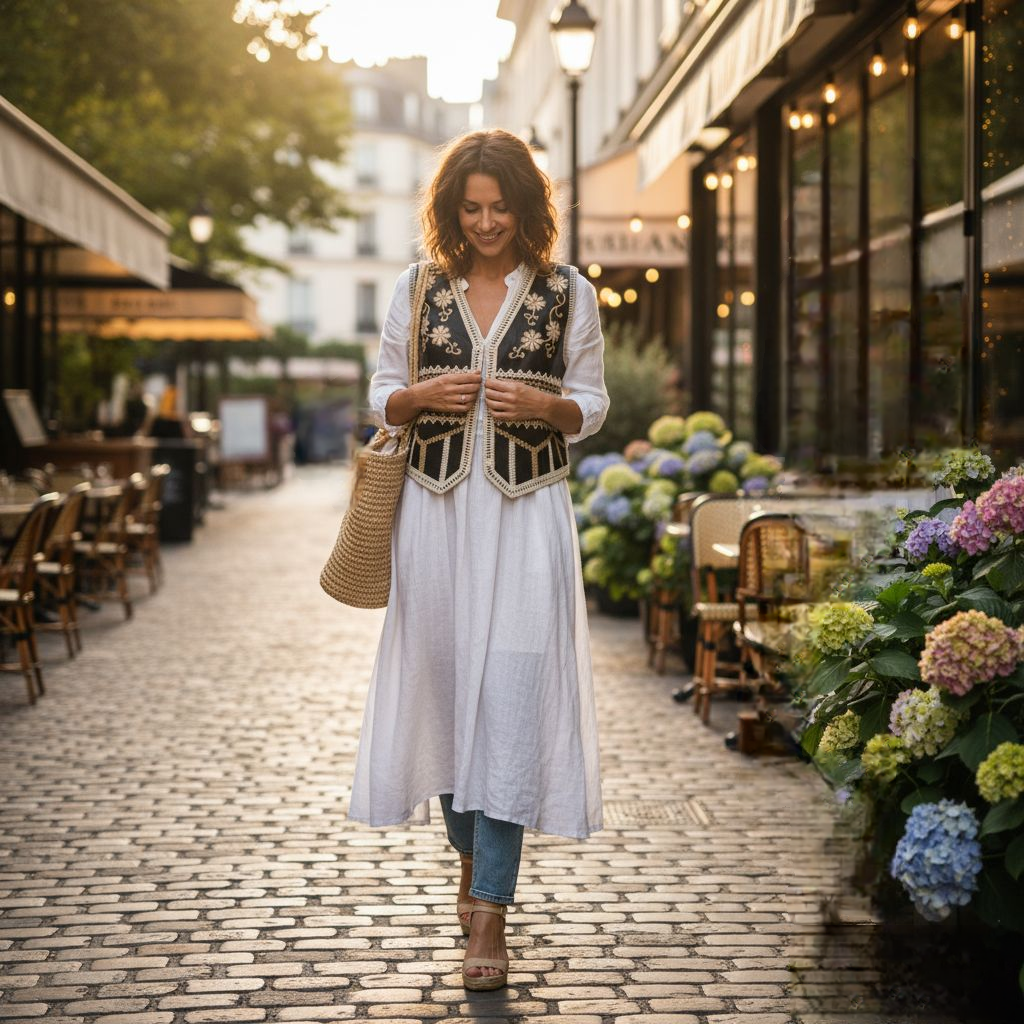 Chaleco bordado negro