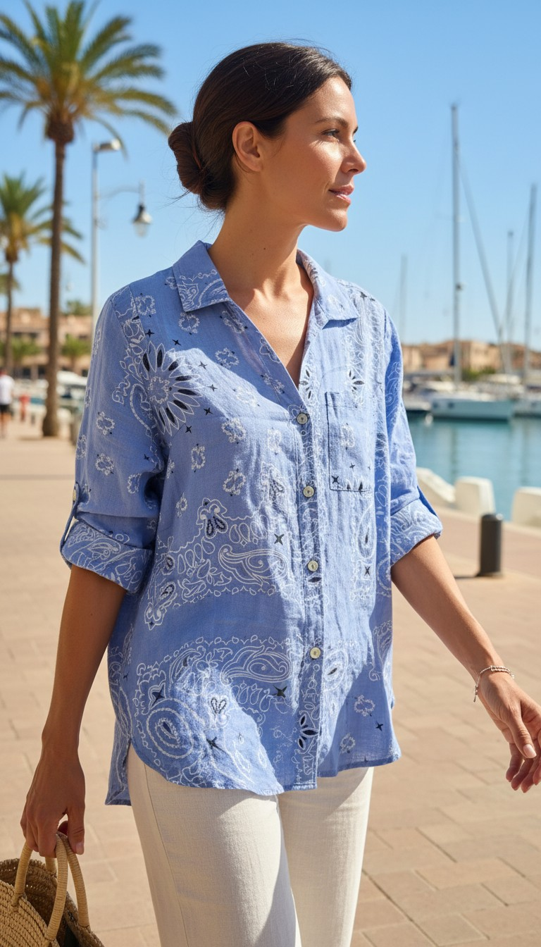 Camisa bandana celeste