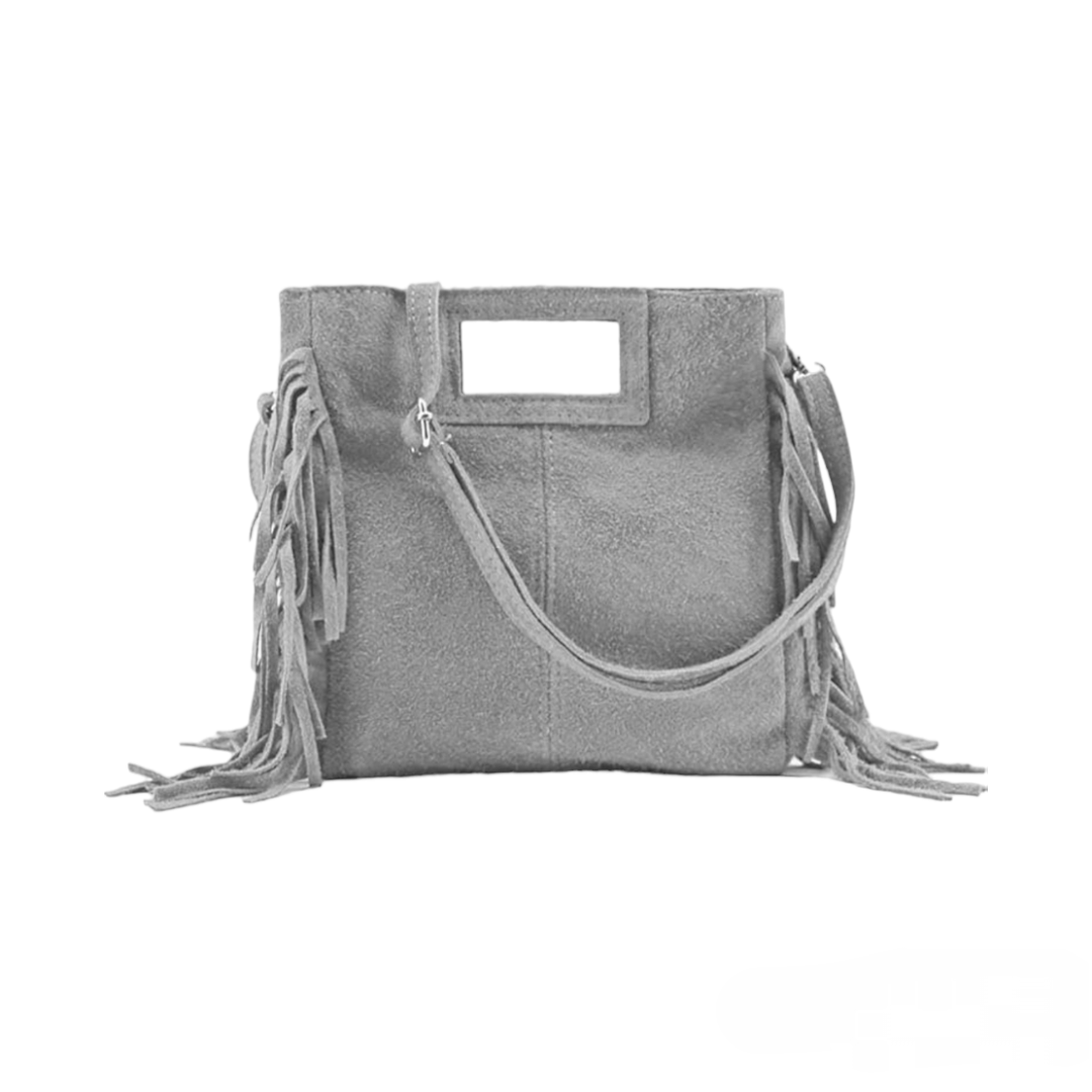 Bolso flecos  Gris